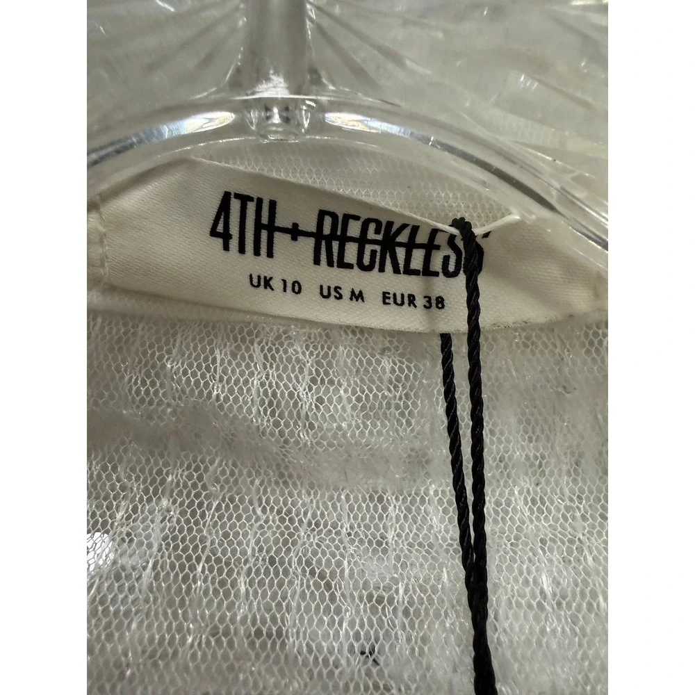 4th + Reckless NEW White Sequin Wrap Mini Dress Bridal Party READ!!!‎ Size M